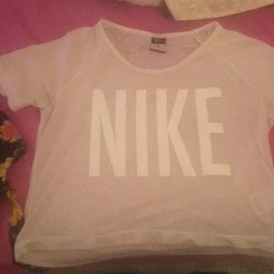 White sheer Nike shirt